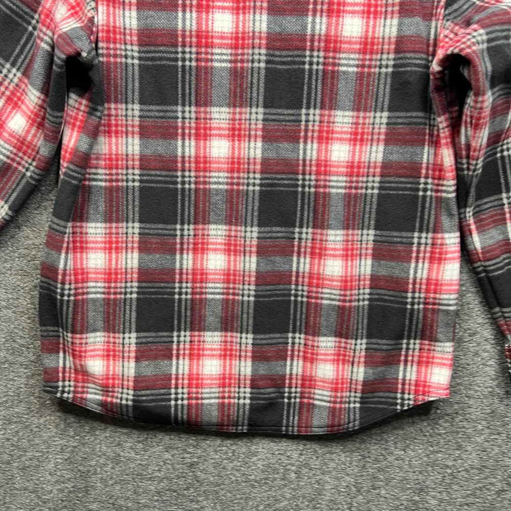 Wrangler Fleece Shirt Mens Medium Red Black Plaid Authentics Long Sleeve Button - Picture 16 of 16